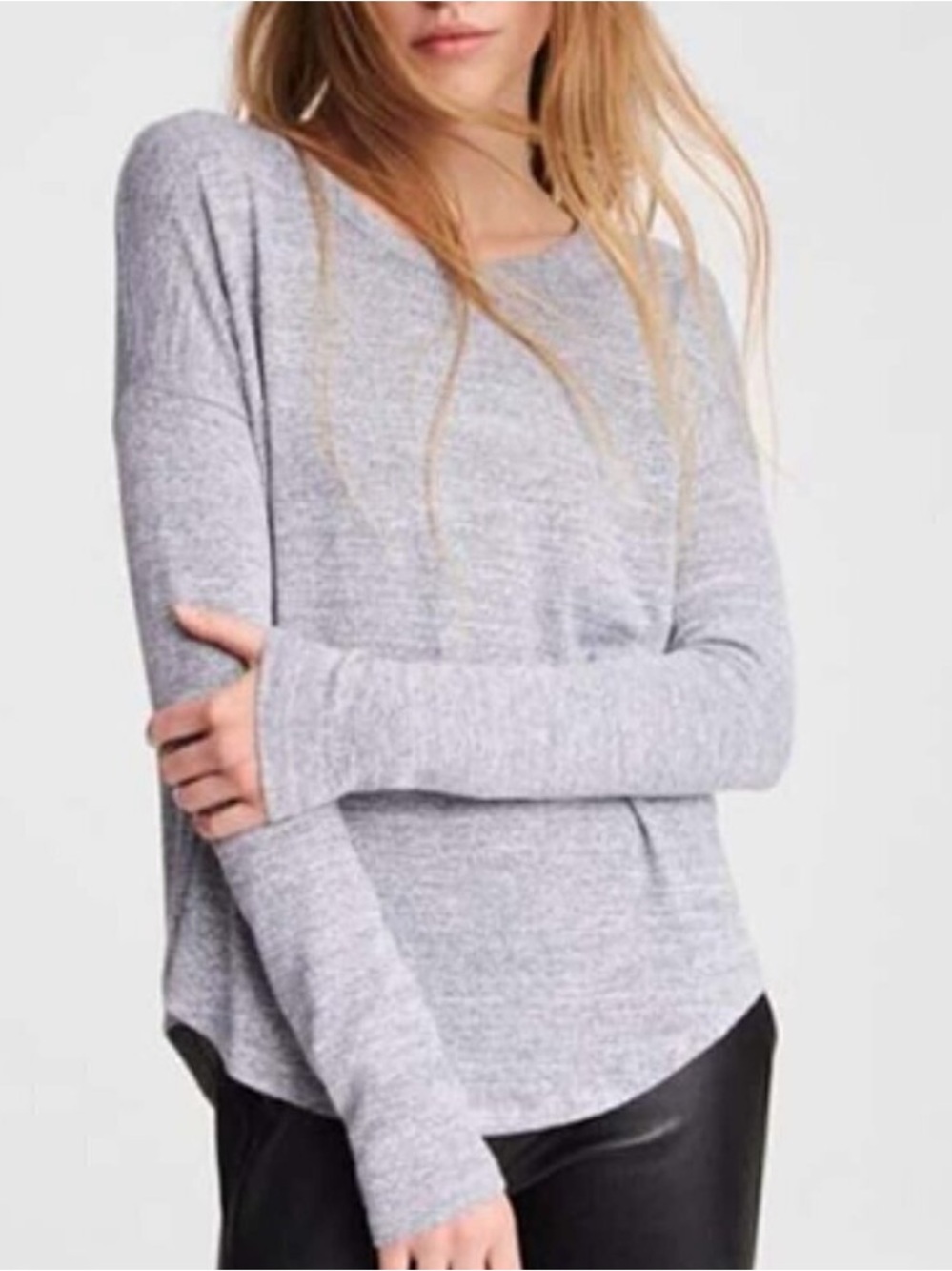 RAG & BONE The Knit Heather Gray Lightweight Top